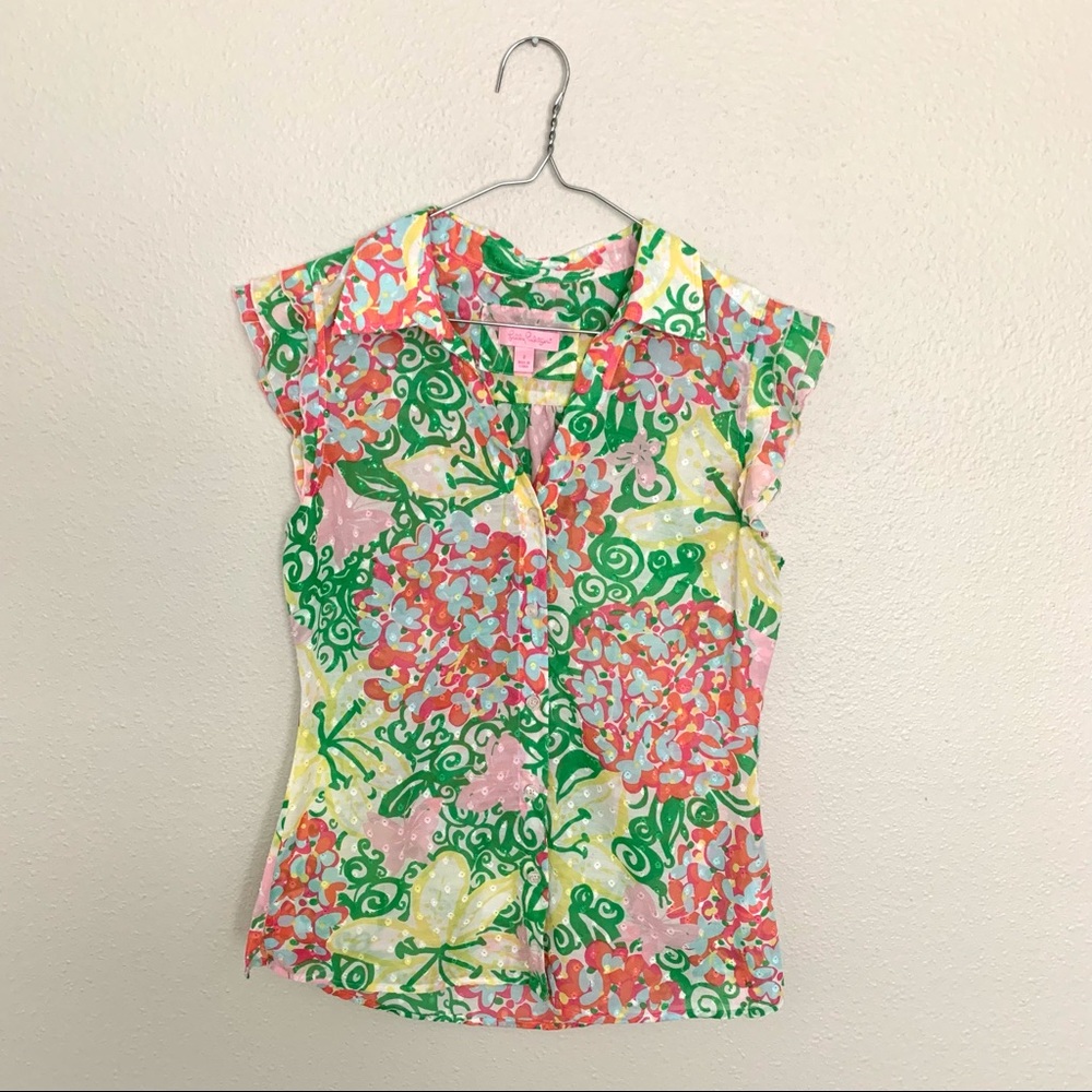 Lilly Pulitzer Mariposa Swiss Dot Top